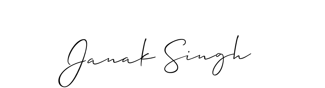 Use a signature maker to create a handwritten signature online. With this signature software, you can design (Allison_Script) your own signature for name Janak Singh. Janak Singh signature style 2 images and pictures png