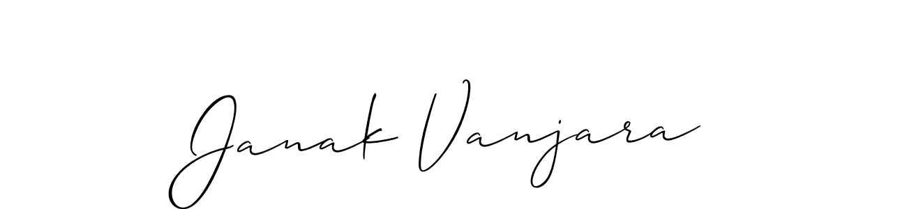 Design your own signature with our free online signature maker. With this signature software, you can create a handwritten (Allison_Script) signature for name Janak Vanjara. Janak Vanjara signature style 2 images and pictures png