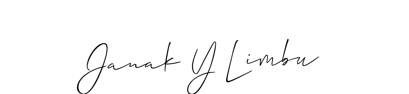 How to make Janak Y Limbu signature? Allison_Script is a professional autograph style. Create handwritten signature for Janak Y Limbu name. Janak Y Limbu signature style 2 images and pictures png
