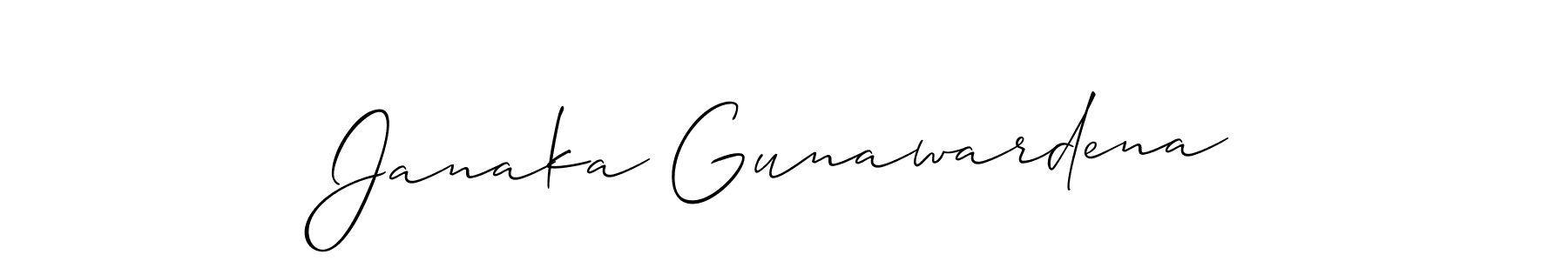 Make a beautiful signature design for name Janaka Gunawardena. With this signature (Allison_Script) style, you can create a handwritten signature for free. Janaka Gunawardena signature style 2 images and pictures png