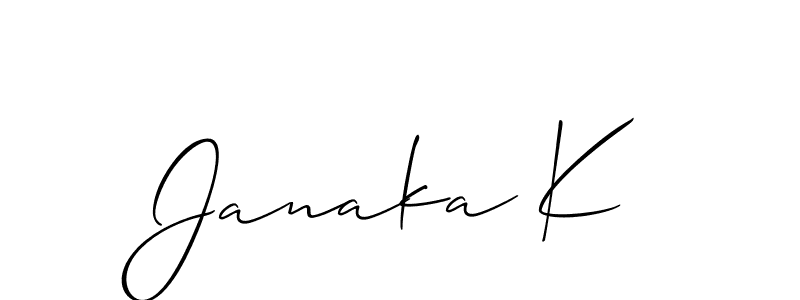 Make a short Janaka K signature style. Manage your documents anywhere anytime using Allison_Script. Create and add eSignatures, submit forms, share and send files easily. Janaka K signature style 2 images and pictures png