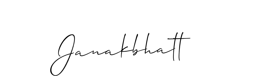 How to make Janakbhatt name signature. Use Allison_Script style for creating short signs online. This is the latest handwritten sign. Janakbhatt signature style 2 images and pictures png