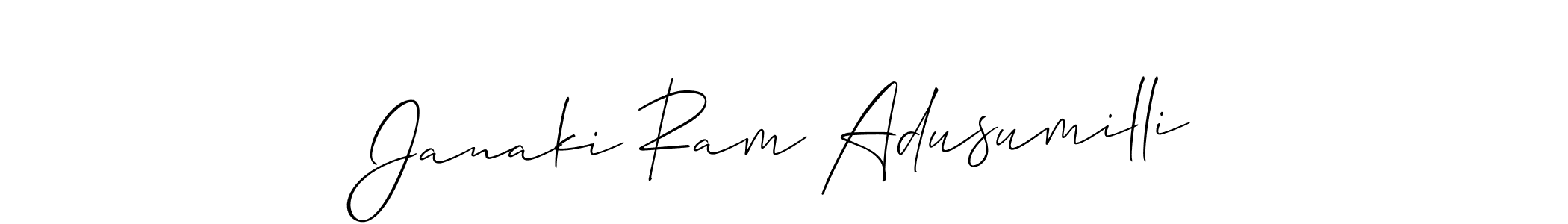 Also we have Janaki Ram Adusumilli name is the best signature style. Create professional handwritten signature collection using Allison_Script autograph style. Janaki Ram Adusumilli signature style 2 images and pictures png