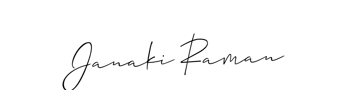 Use a signature maker to create a handwritten signature online. With this signature software, you can design (Allison_Script) your own signature for name Janaki Raman. Janaki Raman signature style 2 images and pictures png