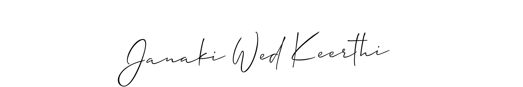 How to Draw Janaki Wed Keerthi signature style? Allison_Script is a latest design signature styles for name Janaki Wed Keerthi. Janaki Wed Keerthi signature style 2 images and pictures png