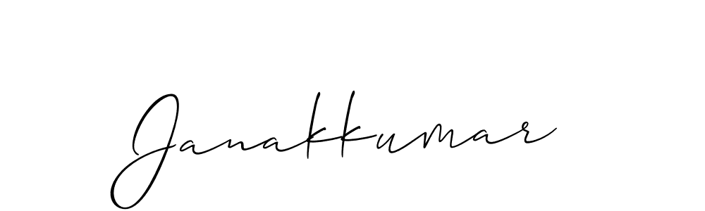 Make a beautiful signature design for name Janakkumar. With this signature (Allison_Script) style, you can create a handwritten signature for free. Janakkumar signature style 2 images and pictures png