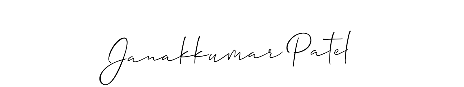 Create a beautiful signature design for name Janakkumar Patel. With this signature (Allison_Script) fonts, you can make a handwritten signature for free. Janakkumar Patel signature style 2 images and pictures png