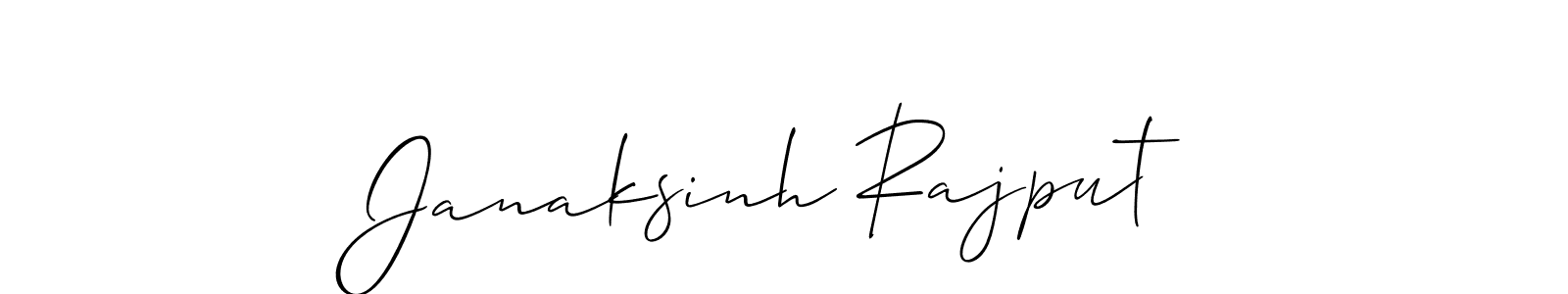 Use a signature maker to create a handwritten signature online. With this signature software, you can design (Allison_Script) your own signature for name Janaksinh Rajput. Janaksinh Rajput signature style 2 images and pictures png