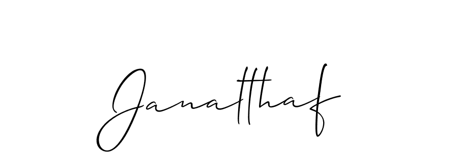 How to make Janalthaf name signature. Use Allison_Script style for creating short signs online. This is the latest handwritten sign. Janalthaf signature style 2 images and pictures png