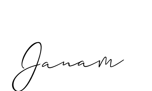 Janam stylish signature style. Best Handwritten Sign (Allison_Script) for my name. Handwritten Signature Collection Ideas for my name Janam. Janam signature style 2 images and pictures png