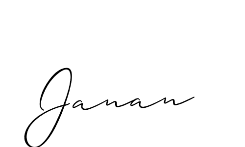 How to make Janan signature? Allison_Script is a professional autograph style. Create handwritten signature for Janan name. Janan signature style 2 images and pictures png