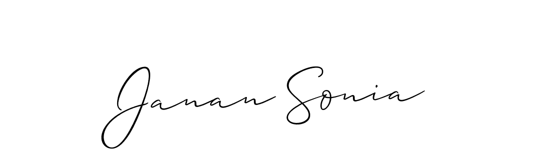 Make a beautiful signature design for name Janan Sonia. With this signature (Allison_Script) style, you can create a handwritten signature for free. Janan Sonia signature style 2 images and pictures png