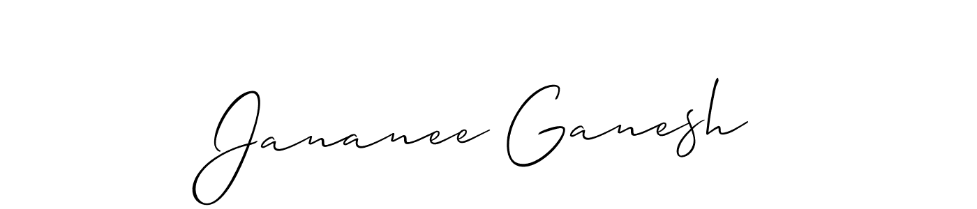 Create a beautiful signature design for name Jananee Ganesh. With this signature (Allison_Script) fonts, you can make a handwritten signature for free. Jananee Ganesh signature style 2 images and pictures png
