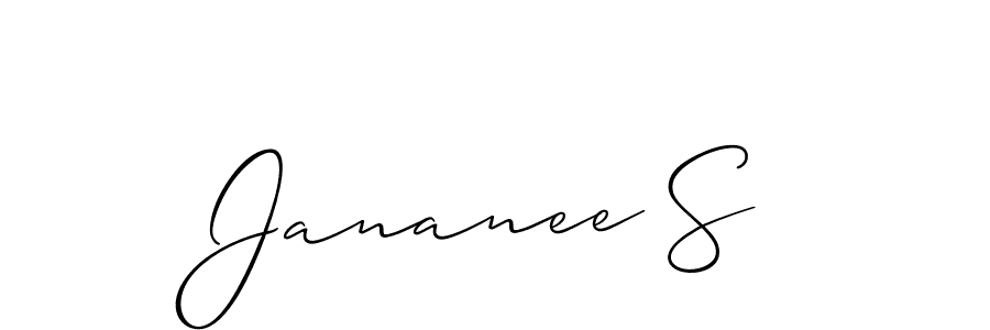 Also we have Jananee S name is the best signature style. Create professional handwritten signature collection using Allison_Script autograph style. Jananee S signature style 2 images and pictures png