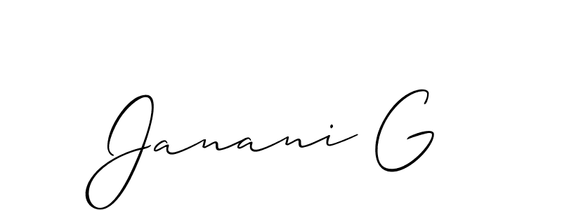 Make a beautiful signature design for name Janani G. Use this online signature maker to create a handwritten signature for free. Janani G signature style 2 images and pictures png