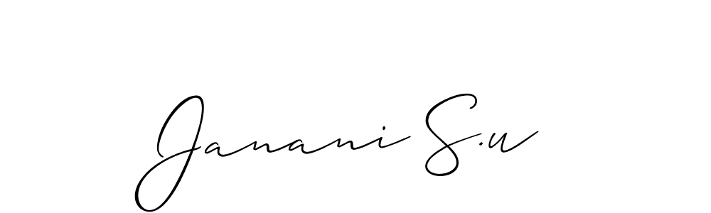 How to make Janani S.u signature? Allison_Script is a professional autograph style. Create handwritten signature for Janani S.u name. Janani S.u signature style 2 images and pictures png