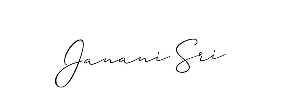 Create a beautiful signature design for name Janani Sri. With this signature (Allison_Script) fonts, you can make a handwritten signature for free. Janani Sri signature style 2 images and pictures png