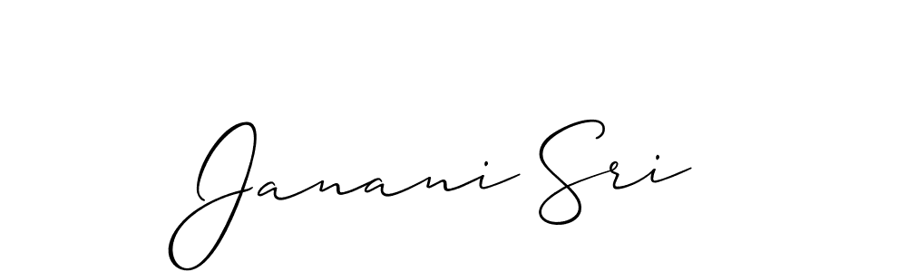 Make a beautiful signature design for name Janani Sri. With this signature (Allison_Script) style, you can create a handwritten signature for free. Janani Sri signature style 2 images and pictures png
