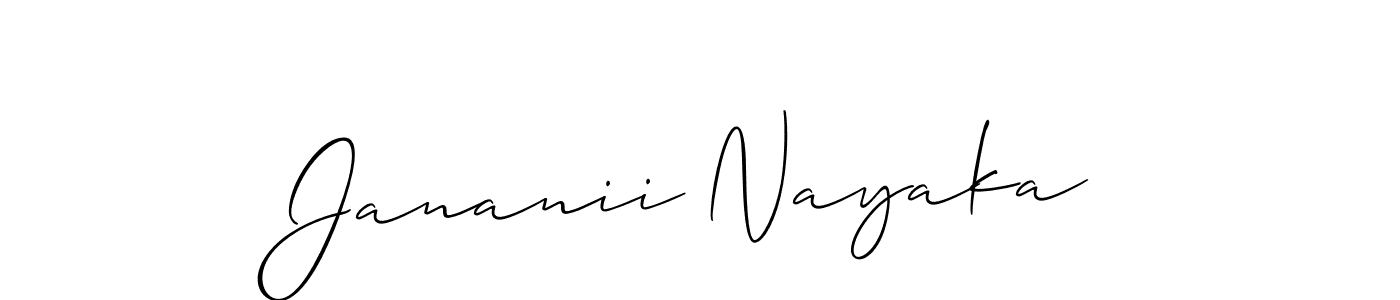 Make a short Jananii Nayaka signature style. Manage your documents anywhere anytime using Allison_Script. Create and add eSignatures, submit forms, share and send files easily. Jananii Nayaka signature style 2 images and pictures png