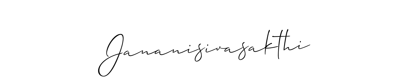 How to make Jananisivasakthi name signature. Use Allison_Script style for creating short signs online. This is the latest handwritten sign. Jananisivasakthi signature style 2 images and pictures png