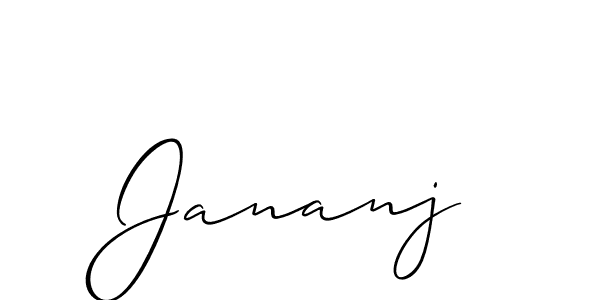 Similarly Allison_Script is the best handwritten signature design. Signature creator online .You can use it as an online autograph creator for name Jananj. Jananj signature style 2 images and pictures png