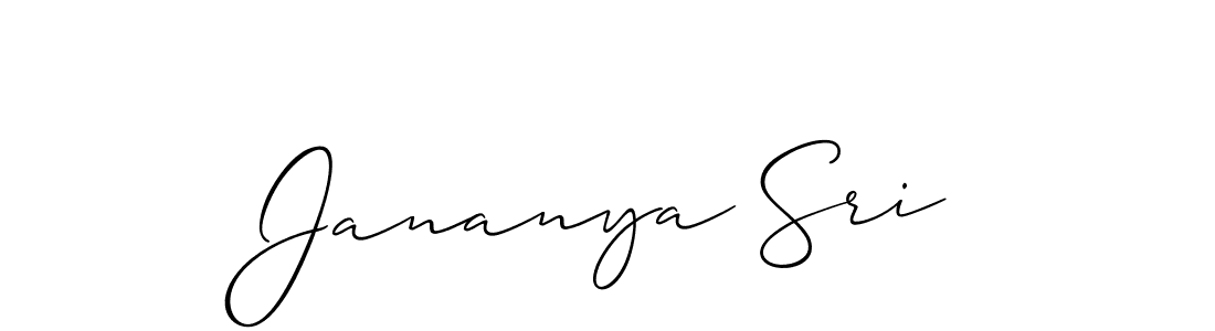 Create a beautiful signature design for name Jananya Sri. With this signature (Allison_Script) fonts, you can make a handwritten signature for free. Jananya Sri signature style 2 images and pictures png