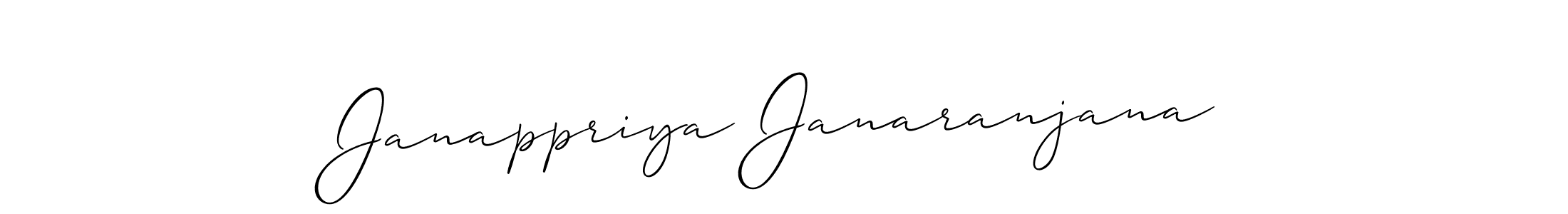 How to make Janappriya Janaranjana signature? Allison_Script is a professional autograph style. Create handwritten signature for Janappriya Janaranjana name. Janappriya Janaranjana signature style 2 images and pictures png