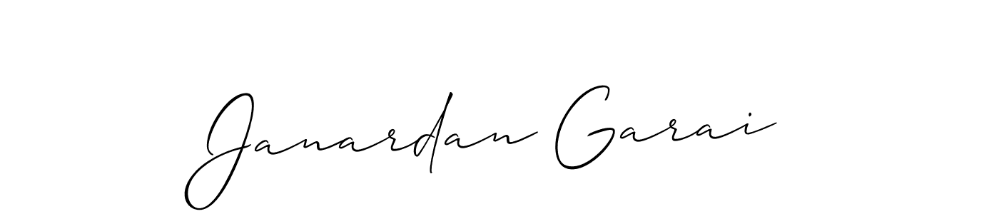 How to make Janardan Garai name signature. Use Allison_Script style for creating short signs online. This is the latest handwritten sign. Janardan Garai signature style 2 images and pictures png