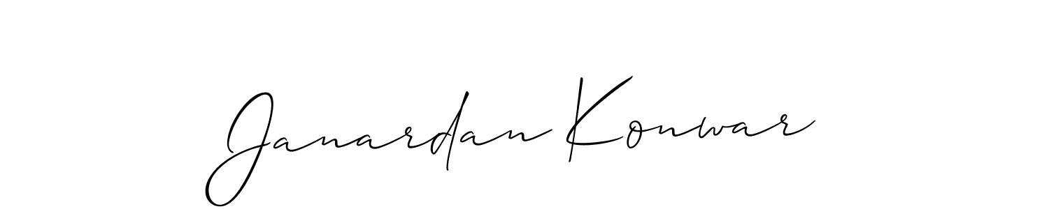 You should practise on your own different ways (Allison_Script) to write your name (Janardan Konwar) in signature. don't let someone else do it for you. Janardan Konwar signature style 2 images and pictures png