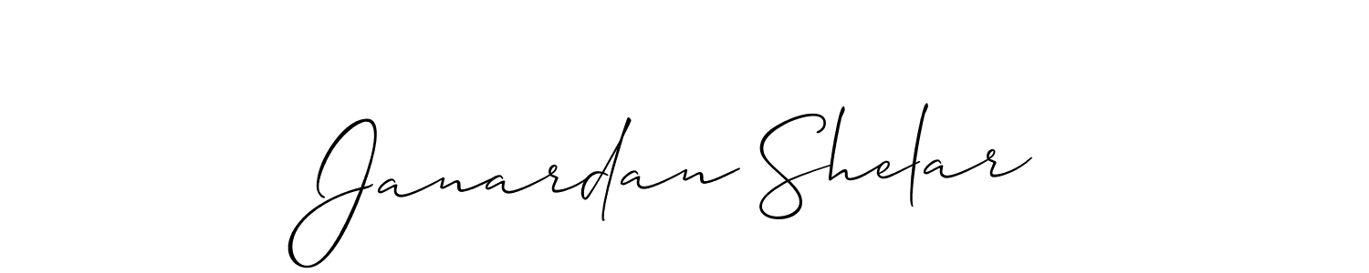 Create a beautiful signature design for name Janardan Shelar. With this signature (Allison_Script) fonts, you can make a handwritten signature for free. Janardan Shelar signature style 2 images and pictures png