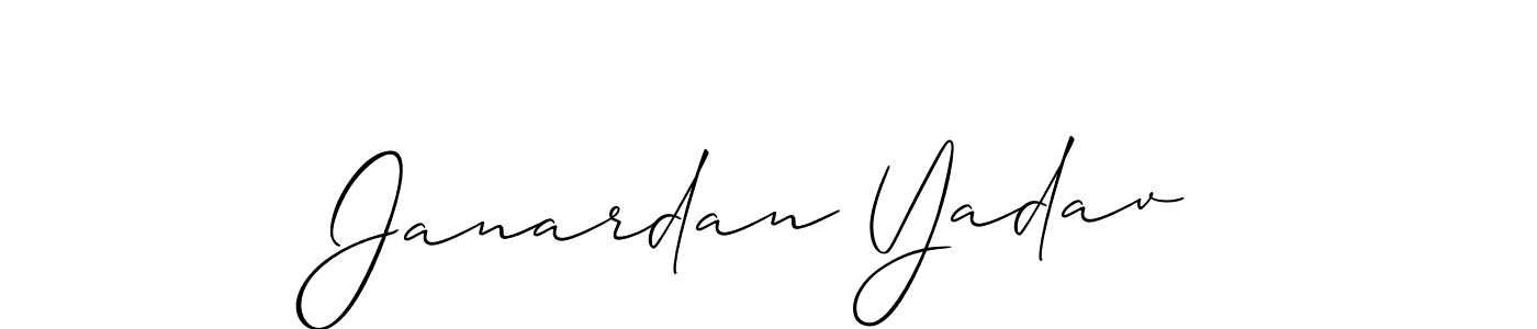 Make a short Janardan Yadav signature style. Manage your documents anywhere anytime using Allison_Script. Create and add eSignatures, submit forms, share and send files easily. Janardan Yadav signature style 2 images and pictures png