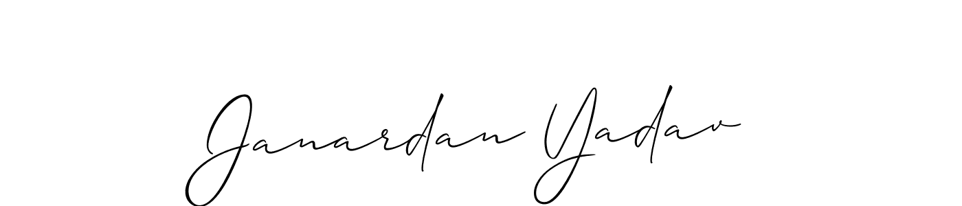 Make a beautiful signature design for name Janardan Yadav. With this signature (Allison_Script) style, you can create a handwritten signature for free. Janardan Yadav signature style 2 images and pictures png