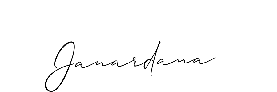 Design your own signature with our free online signature maker. With this signature software, you can create a handwritten (Allison_Script) signature for name Janardana. Janardana signature style 2 images and pictures png