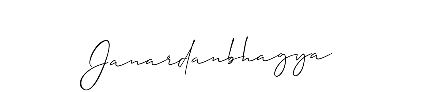 You should practise on your own different ways (Allison_Script) to write your name (Janardanbhagya) in signature. don't let someone else do it for you. Janardanbhagya signature style 2 images and pictures png