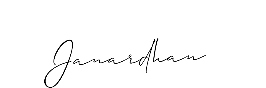 Make a beautiful signature design for name Janardhan. With this signature (Allison_Script) style, you can create a handwritten signature for free. Janardhan signature style 2 images and pictures png