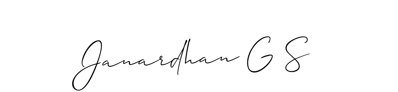 Also we have Janardhan G S name is the best signature style. Create professional handwritten signature collection using Allison_Script autograph style. Janardhan G S signature style 2 images and pictures png