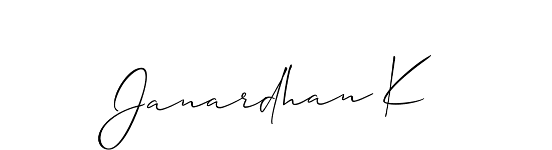 Similarly Allison_Script is the best handwritten signature design. Signature creator online .You can use it as an online autograph creator for name Janardhan K. Janardhan K signature style 2 images and pictures png