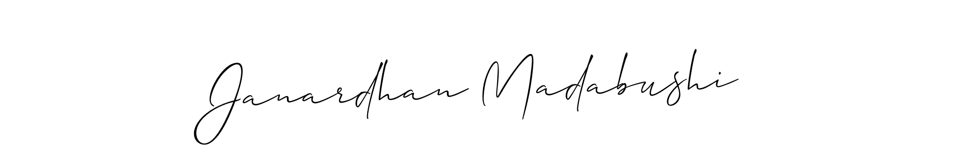 Use a signature maker to create a handwritten signature online. With this signature software, you can design (Allison_Script) your own signature for name Janardhan Madabushi. Janardhan Madabushi signature style 2 images and pictures png