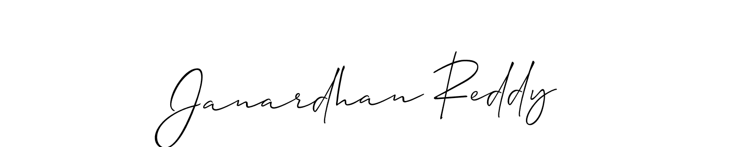 The best way (Allison_Script) to make a short signature is to pick only two or three words in your name. The name Janardhan Reddy include a total of six letters. For converting this name. Janardhan Reddy signature style 2 images and pictures png
