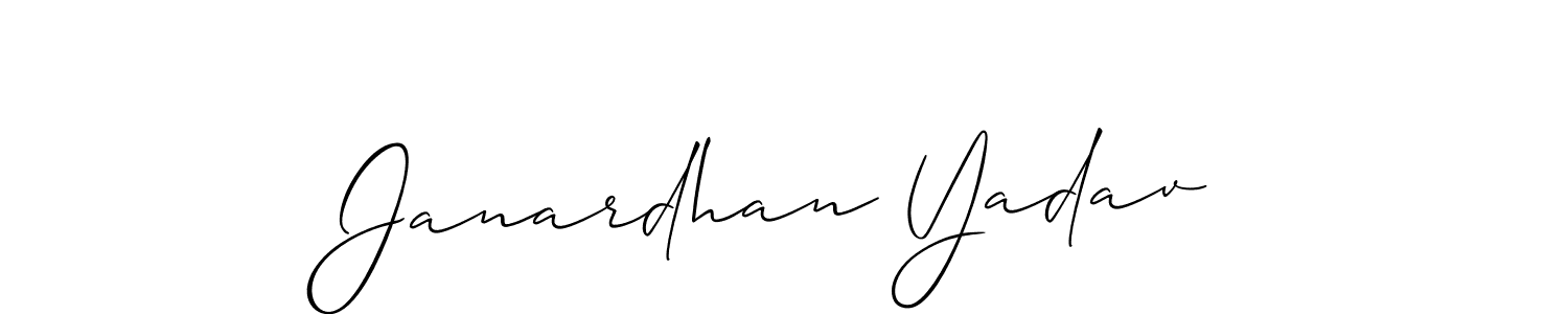 Create a beautiful signature design for name Janardhan Yadav. With this signature (Allison_Script) fonts, you can make a handwritten signature for free. Janardhan Yadav signature style 2 images and pictures png