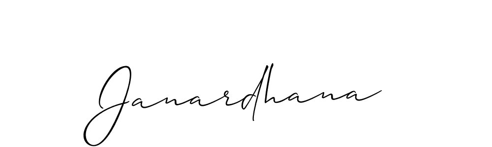 You should practise on your own different ways (Allison_Script) to write your name (Janardhana) in signature. don't let someone else do it for you. Janardhana signature style 2 images and pictures png