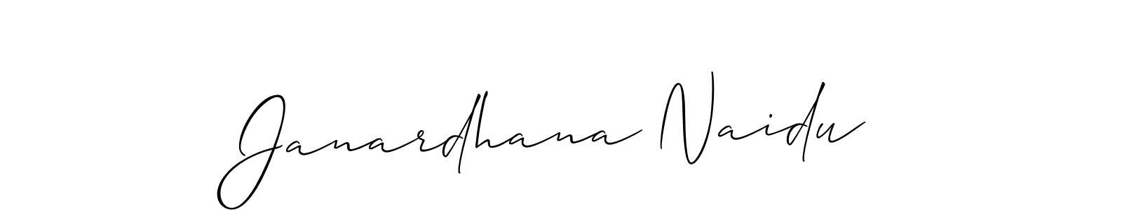 Allison_Script is a professional signature style that is perfect for those who want to add a touch of class to their signature. It is also a great choice for those who want to make their signature more unique. Get Janardhana Naidu name to fancy signature for free. Janardhana Naidu signature style 2 images and pictures png