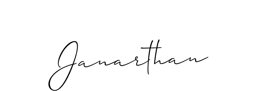 Make a beautiful signature design for name Janarthan. With this signature (Allison_Script) style, you can create a handwritten signature for free. Janarthan signature style 2 images and pictures png
