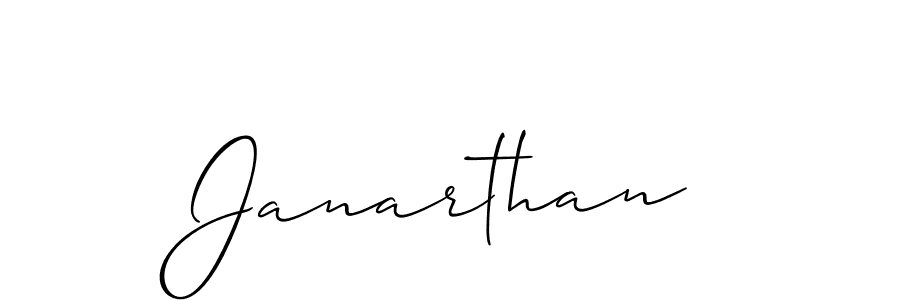 Design your own signature with our free online signature maker. With this signature software, you can create a handwritten (Allison_Script) signature for name Janarthan. Janarthan signature style 2 images and pictures png