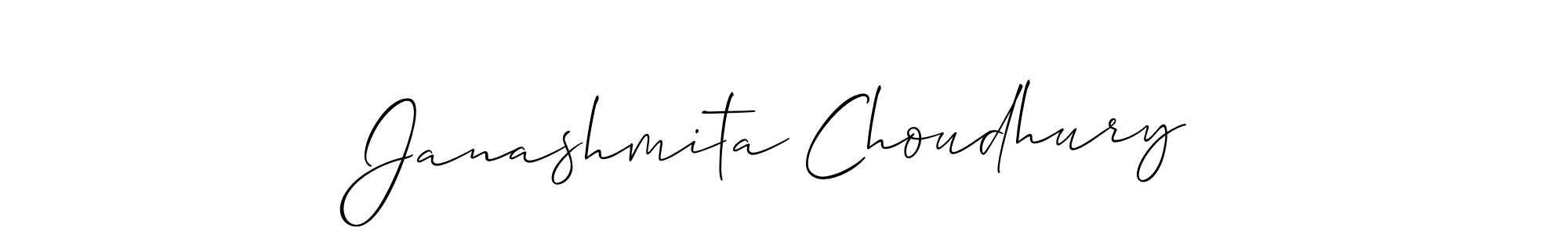 Also we have Janashmita Choudhury name is the best signature style. Create professional handwritten signature collection using Allison_Script autograph style. Janashmita Choudhury signature style 2 images and pictures png