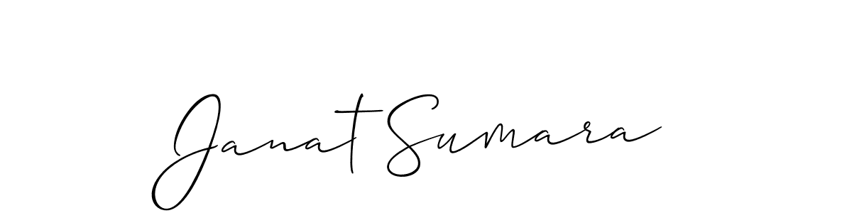 Create a beautiful signature design for name Janat Sumara. With this signature (Allison_Script) fonts, you can make a handwritten signature for free. Janat Sumara signature style 2 images and pictures png