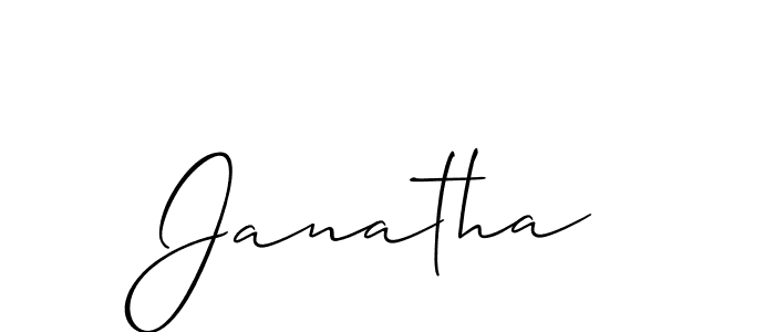 It looks lik you need a new signature style for name Janatha. Design unique handwritten (Allison_Script) signature with our free signature maker in just a few clicks. Janatha signature style 2 images and pictures png