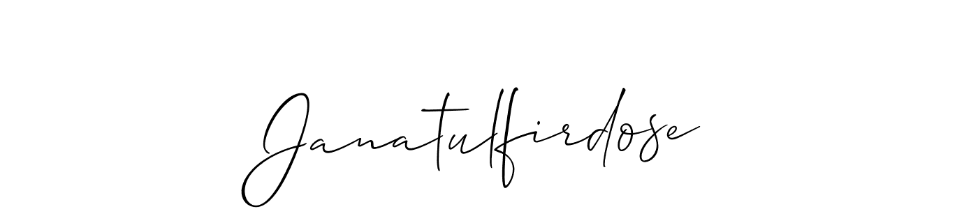 Also we have Janatulfirdose name is the best signature style. Create professional handwritten signature collection using Allison_Script autograph style. Janatulfirdose signature style 2 images and pictures png