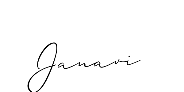 Create a beautiful signature design for name Janavi. With this signature (Allison_Script) fonts, you can make a handwritten signature for free. Janavi signature style 2 images and pictures png