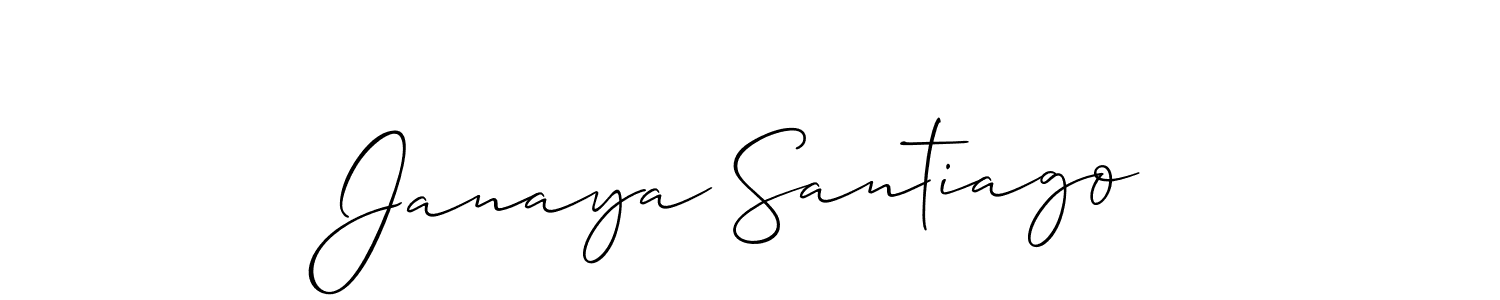 Also we have Janaya Santiago name is the best signature style. Create professional handwritten signature collection using Allison_Script autograph style. Janaya Santiago signature style 2 images and pictures png